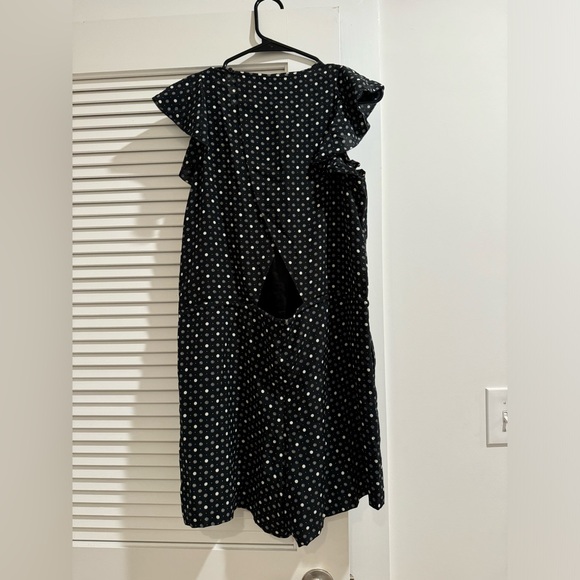 Madewell Black and white polka dot drawstring romper! - Picture 3 of 3